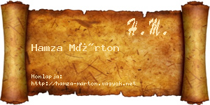 Hamza Márton névjegykártya