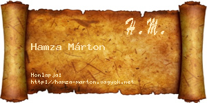 Hamza Márton névjegykártya