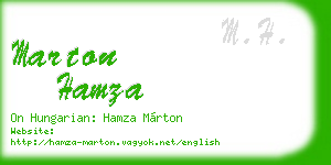 marton hamza business card